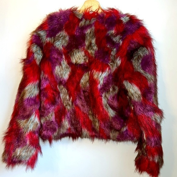 UNIF Faux Fur Jacket SZ S - Picture 5 of 7